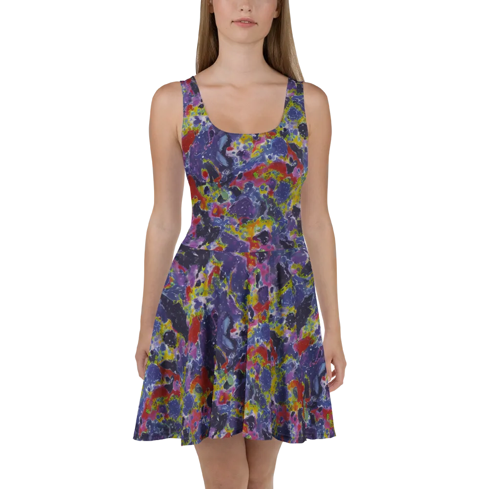 Purple Frequency on Skater Dress — Front