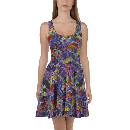 Purple Frequency on a Skater Dress