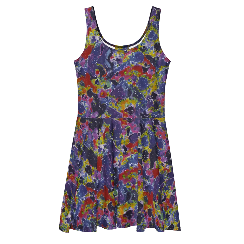 Purple Frequency on Skater Dress — Front