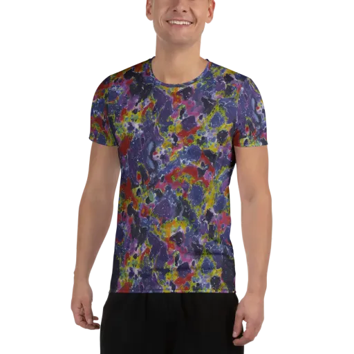 Purple Frequency on a Men's Athletic T-Shirt