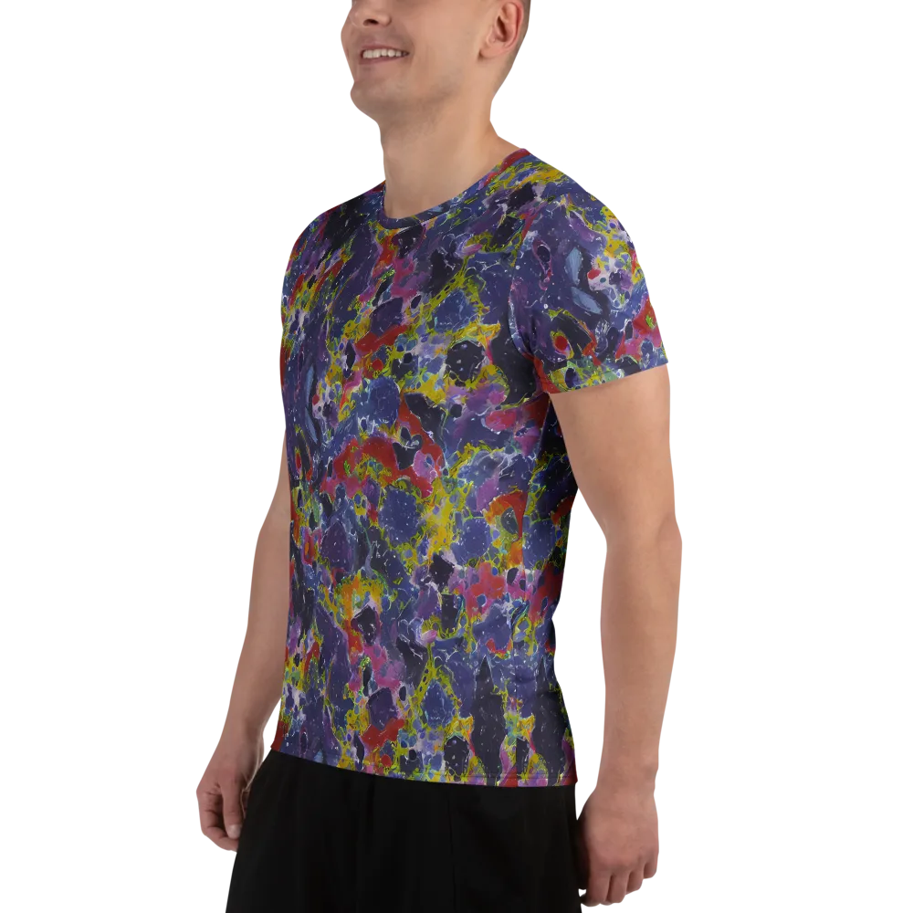 Purple Frequency on Men's Athletic T-Shirt — Left