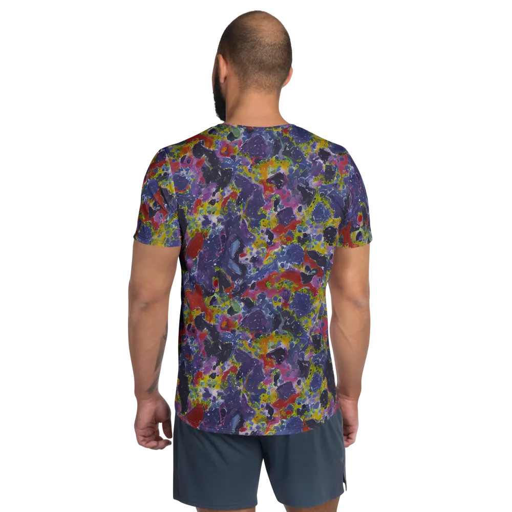 Purple Frequency on Men's Athletic T-Shirt — Back
