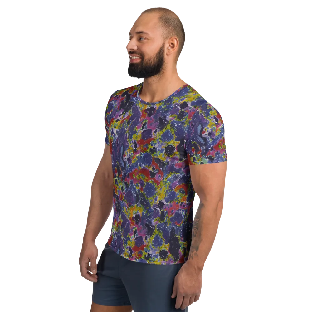 Purple Frequency on Men's Athletic T-Shirt — Left