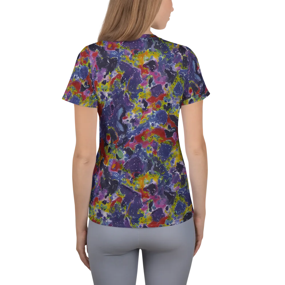 Purple Frequency on Women's Athletic T-Shirt — Back