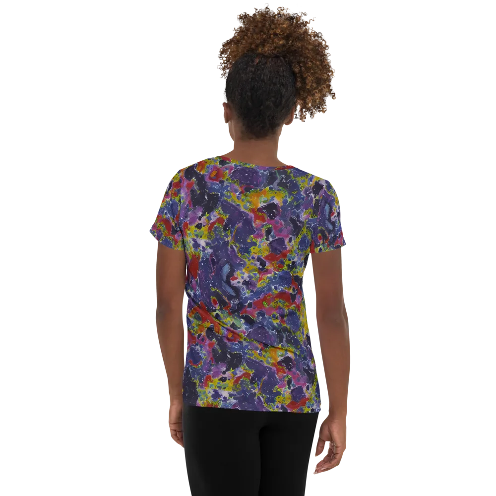 Purple Frequency on Women's Athletic T-Shirt — Back