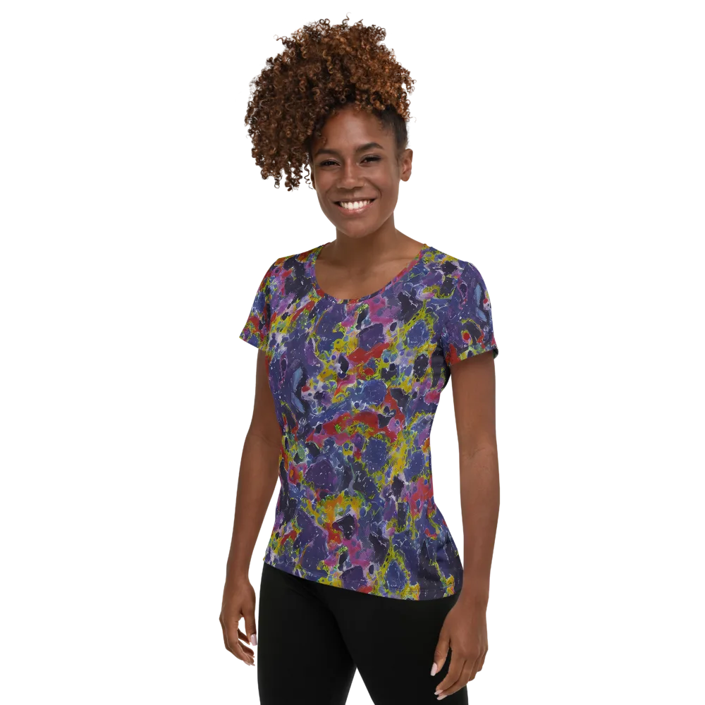 Purple Frequency on Women's Athletic T-Shirt — Left