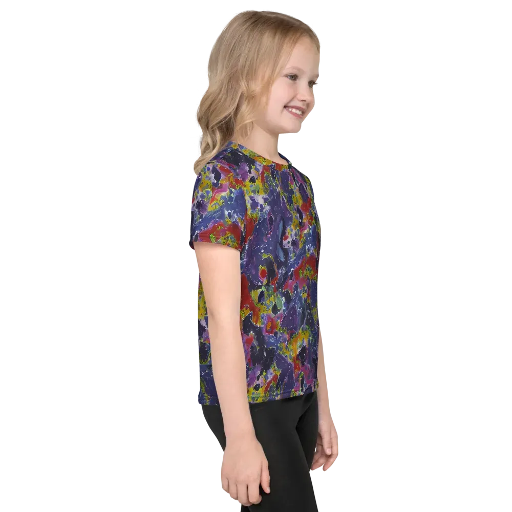 Purple Frequency on Kids Crew Neck T-Shirt — Right