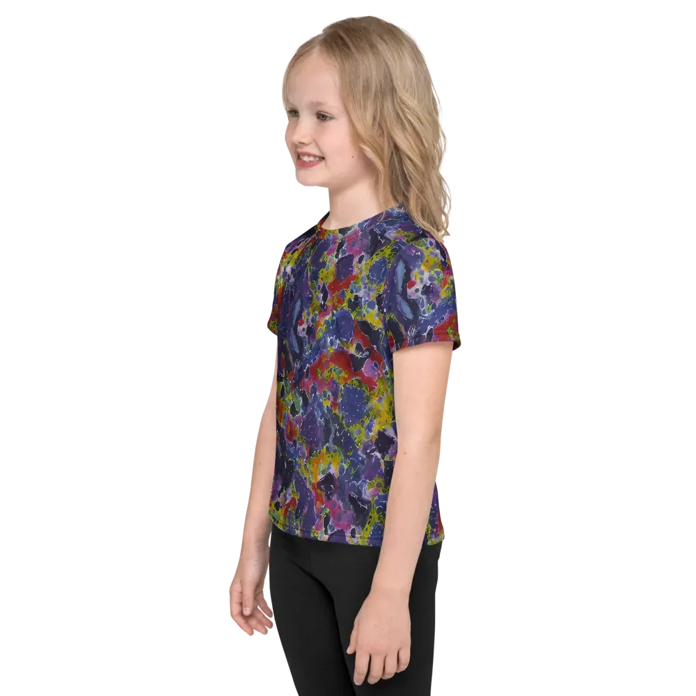 Purple Frequency on Kids Crew Neck T-Shirt — Left