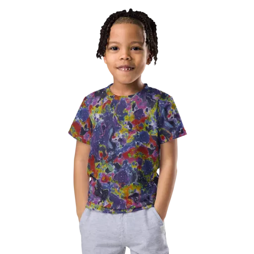 Purple Frequency on a Kids Crew Neck T-Shirt