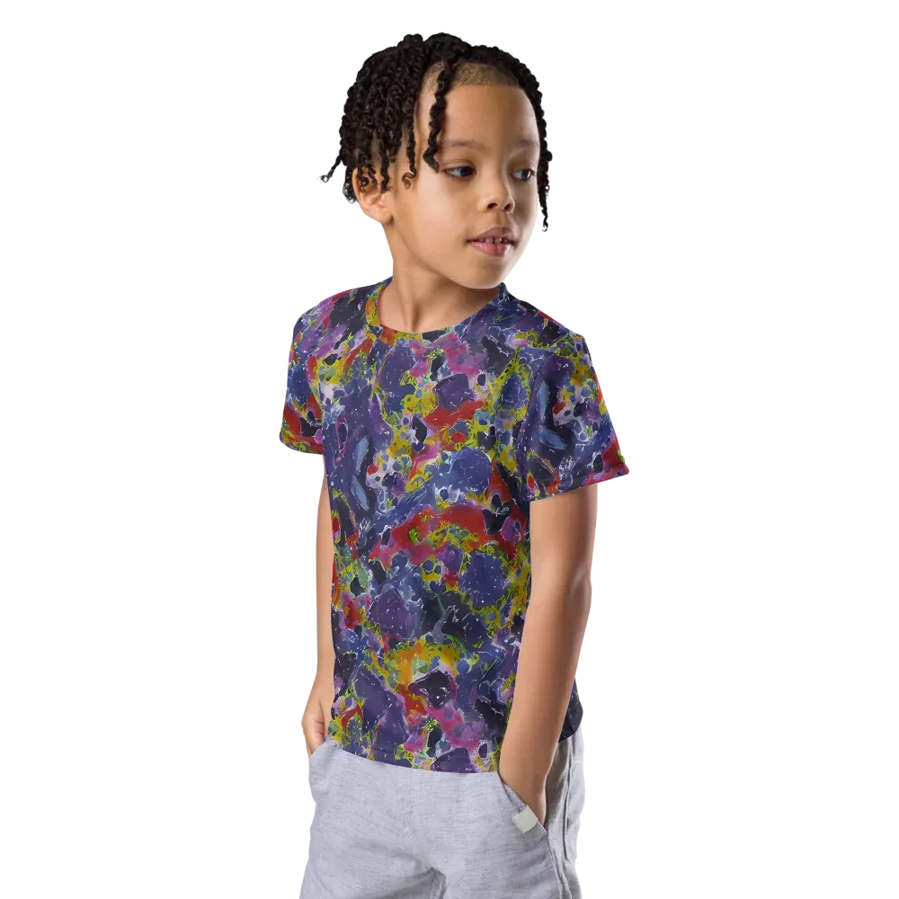 Purple Frequency on Kids Crew Neck T-Shirt — Left Front
