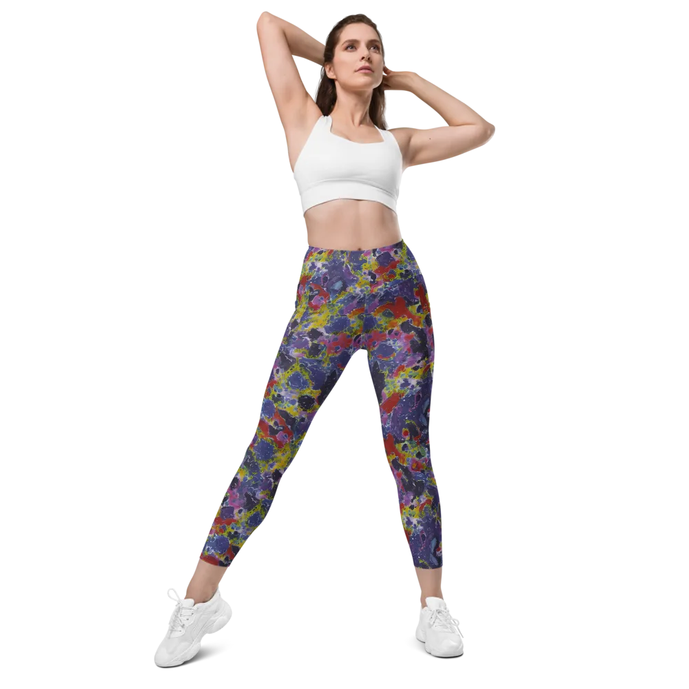 Purple Frequency on Leggings with Pockets — Front