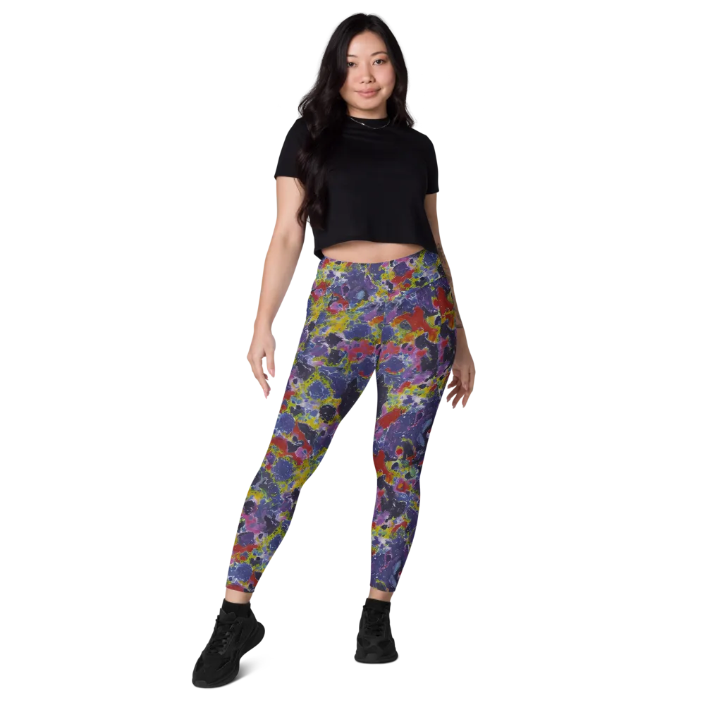 Purple Frequency on Leggings with Pockets — Front