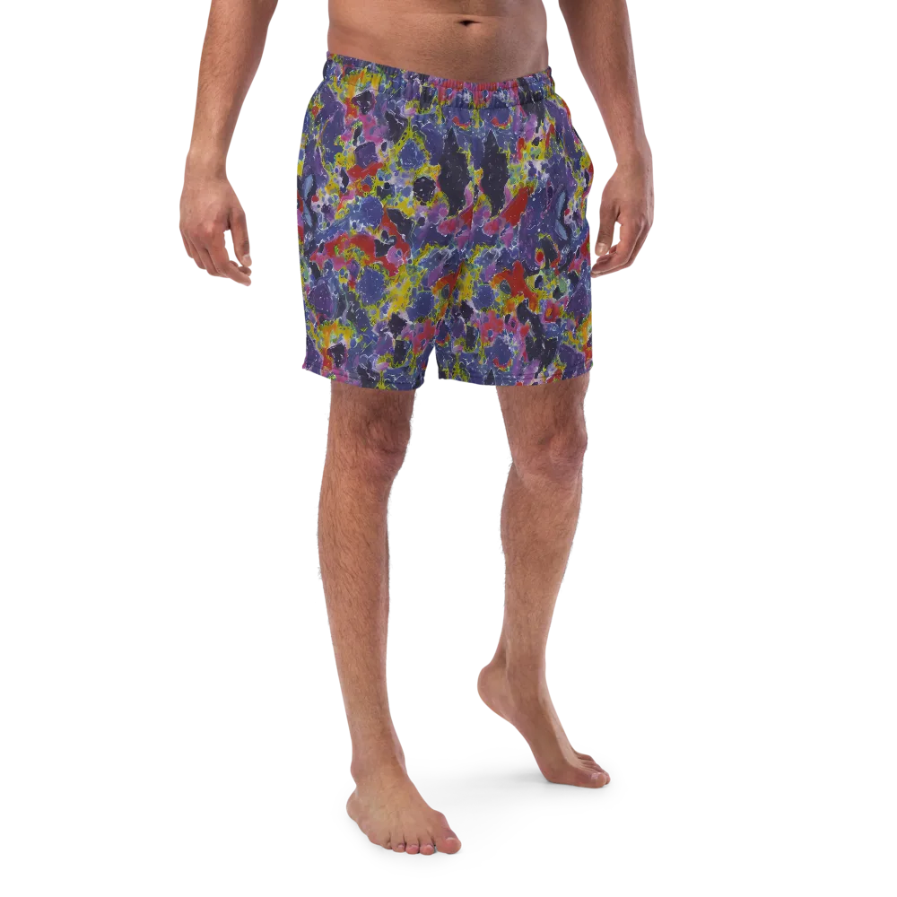 Purple Frequency on Swim Trunks — Front