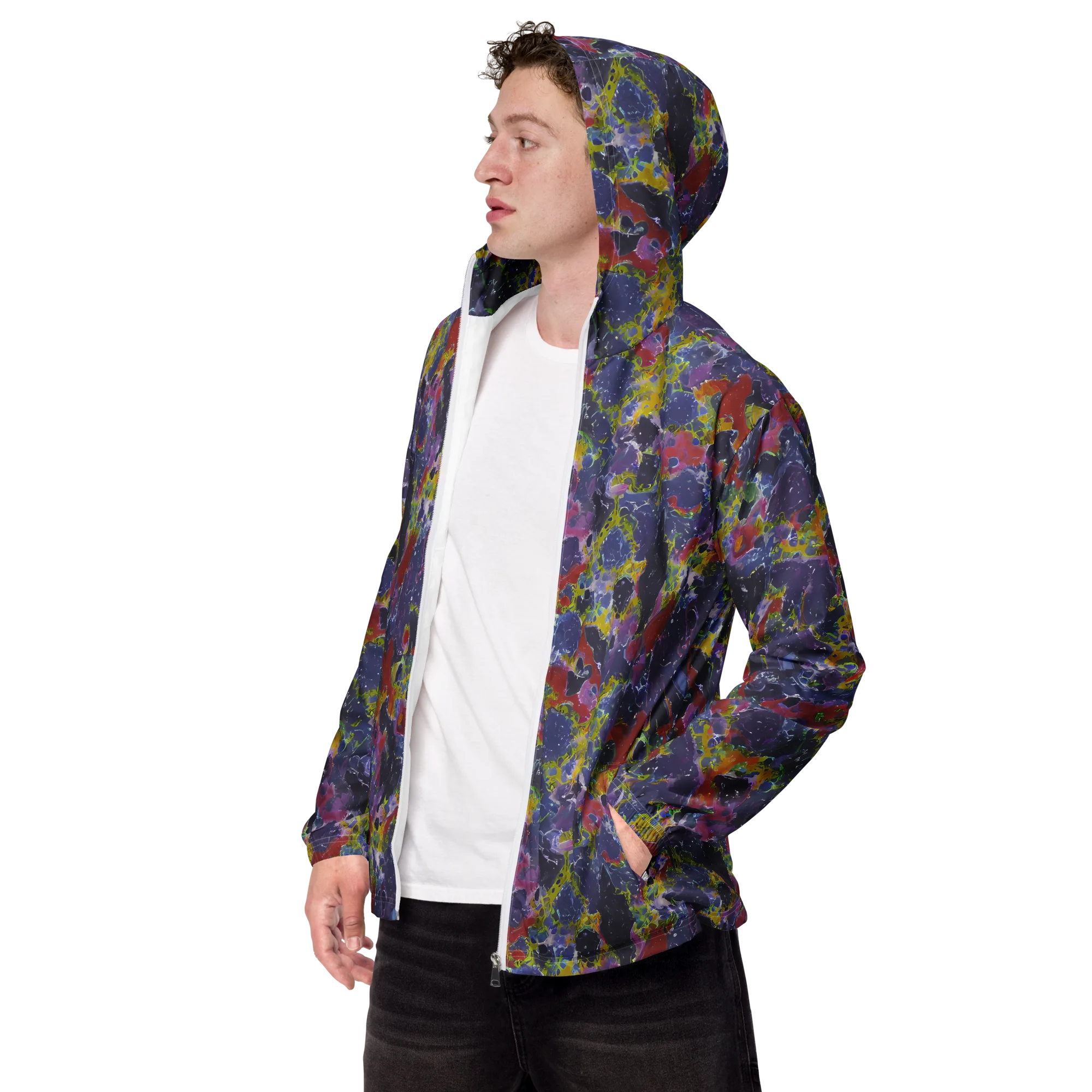 Purple Frequency on Men's Windbreaker — Left Front