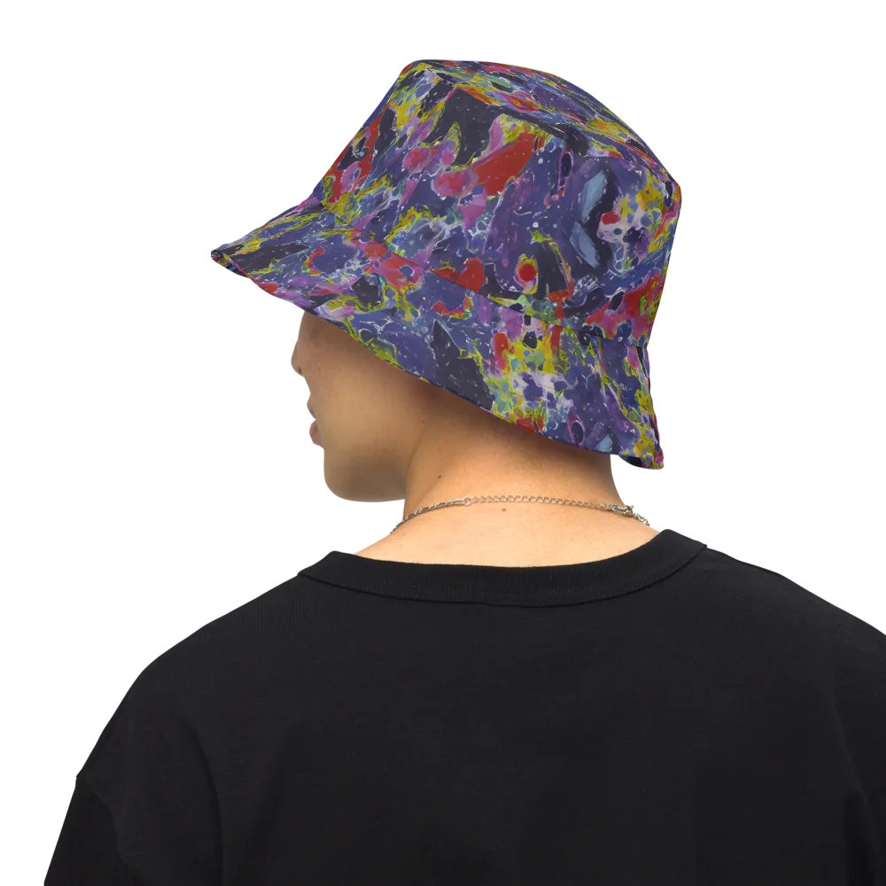 Purple Frequency on Reversible Bucket Hat — Back Inside