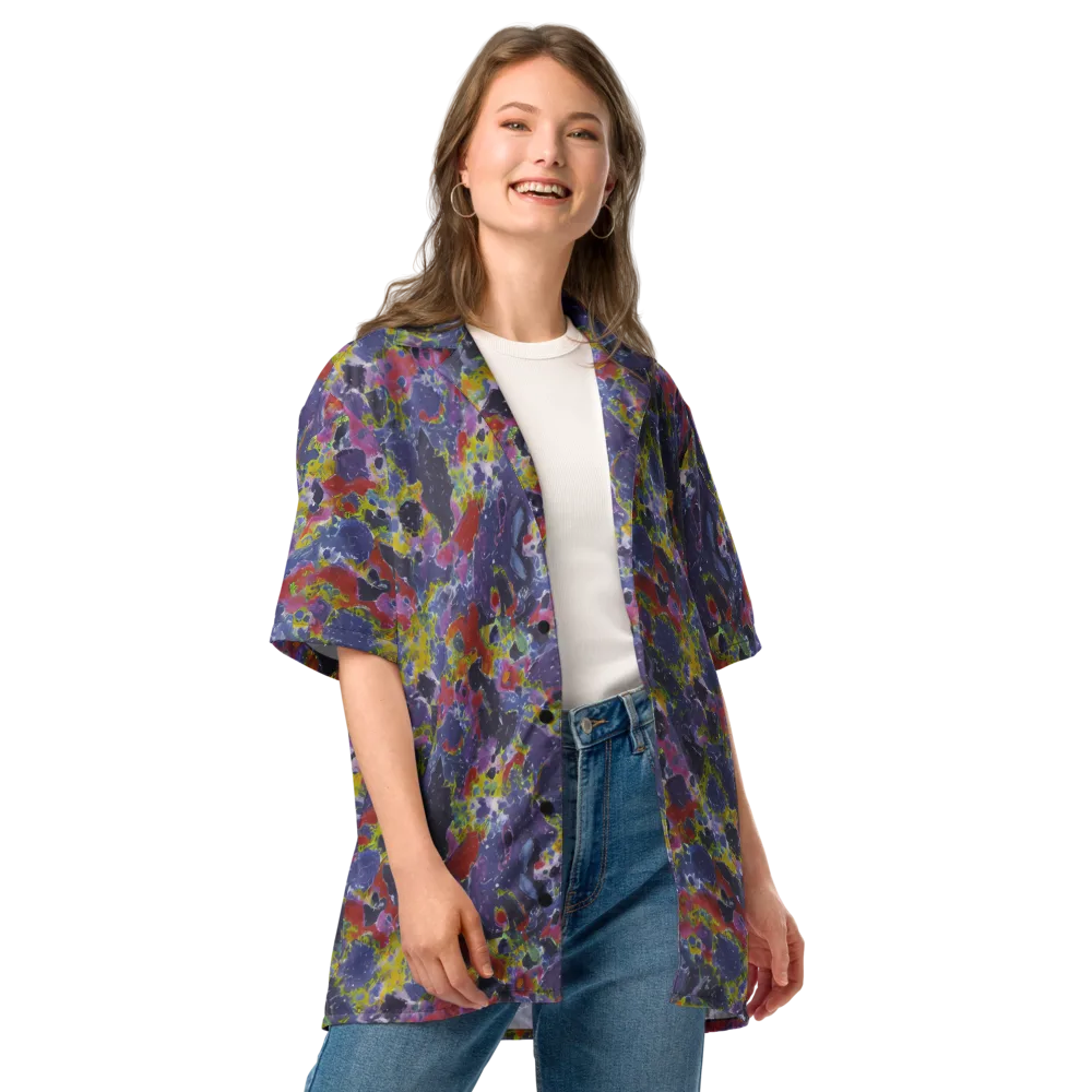 Purple Frequency on Button Shirt — Front