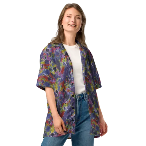 Purple Frequency on a Button Shirt