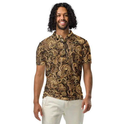Amber Whirl on a Men's Slim Fit Polo Shirt