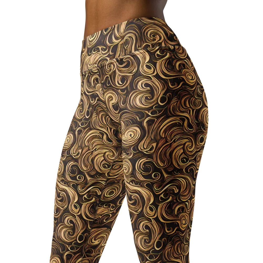 Amber Whirl on Yoga Leggings — Left Front