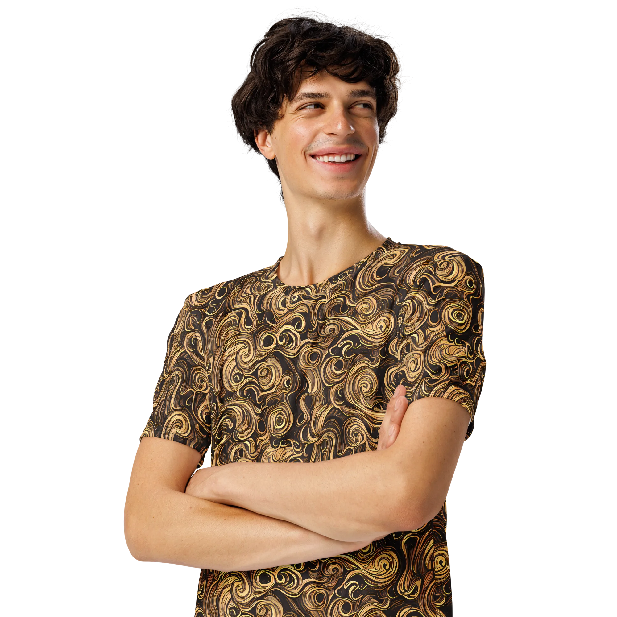 Amber Whirl on Men's Crew Neck T-Shirt — Left Front