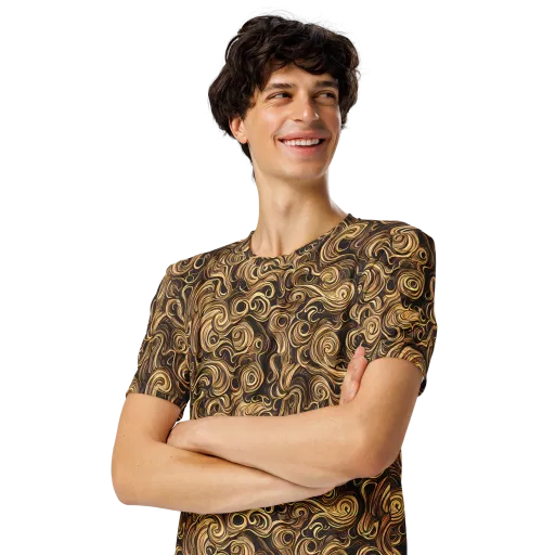 Amber Whirl on a Men's Crew Neck T-Shirt