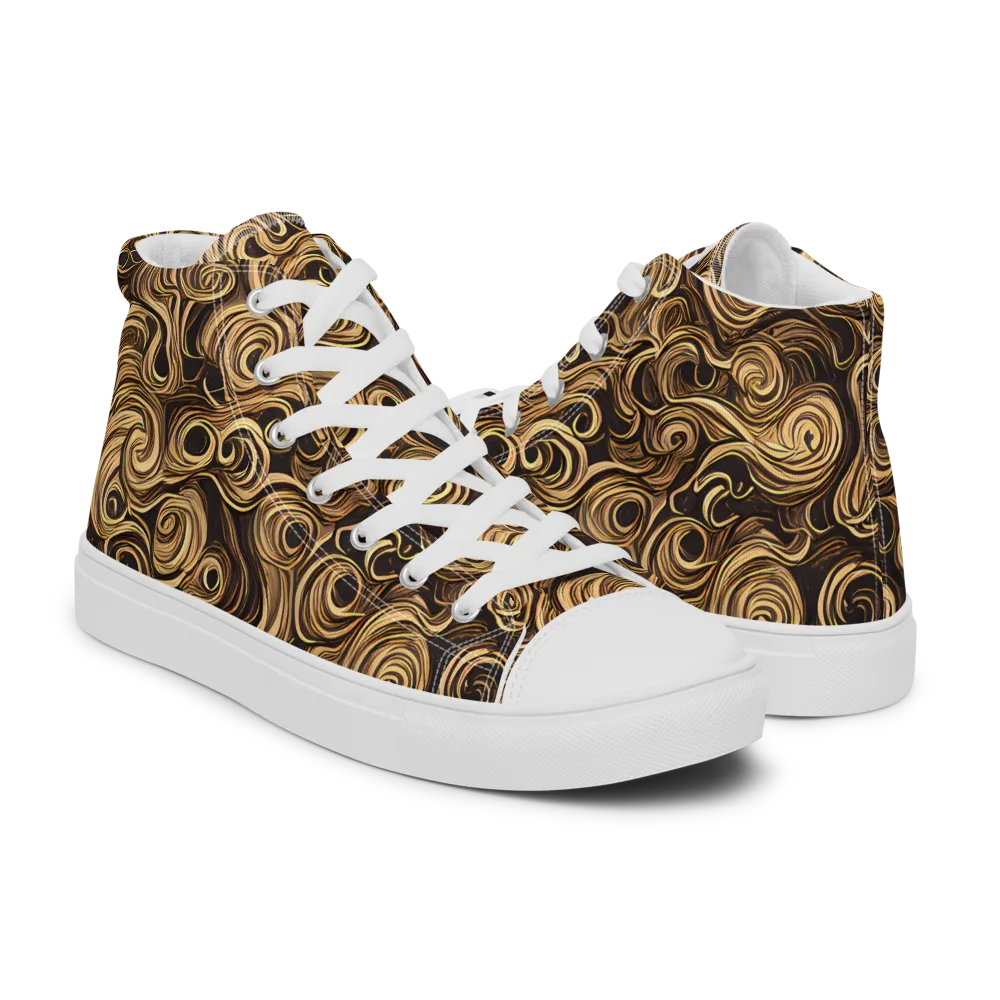 Amber Whirl on Men's High Top Canvas Shoes — Right