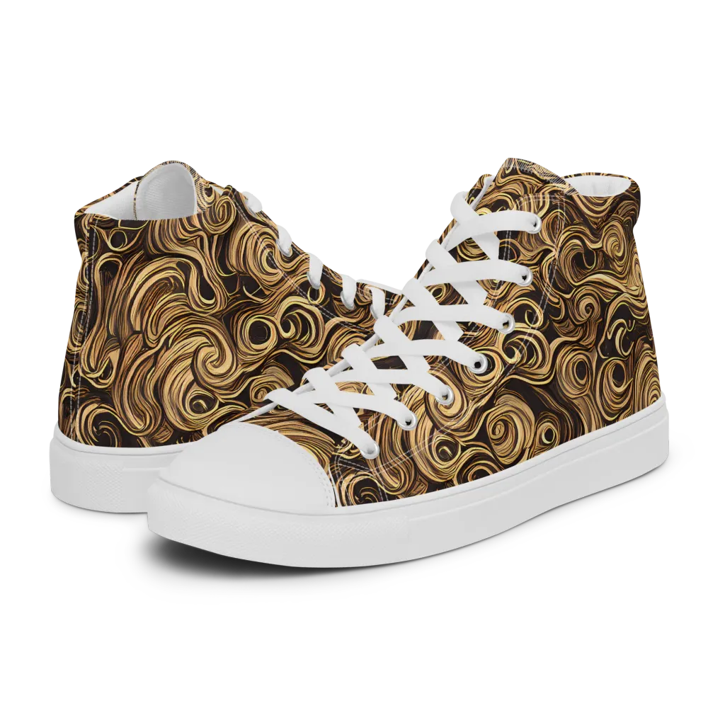 Amber Whirl on Women's High Top Canvas Shoes — Left