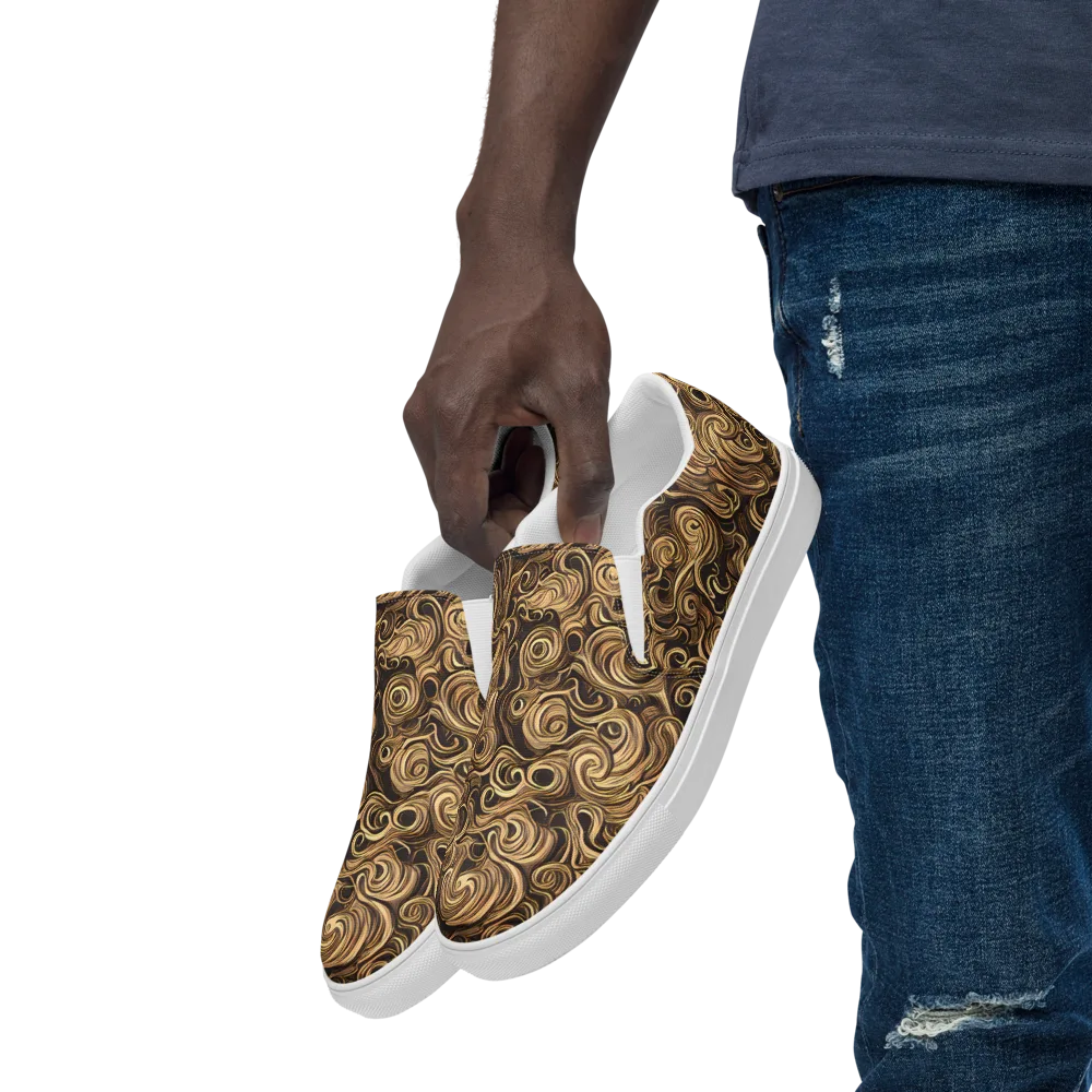 Amber Whirl on Men's Slip-On Canvas Shoes — Left Front
