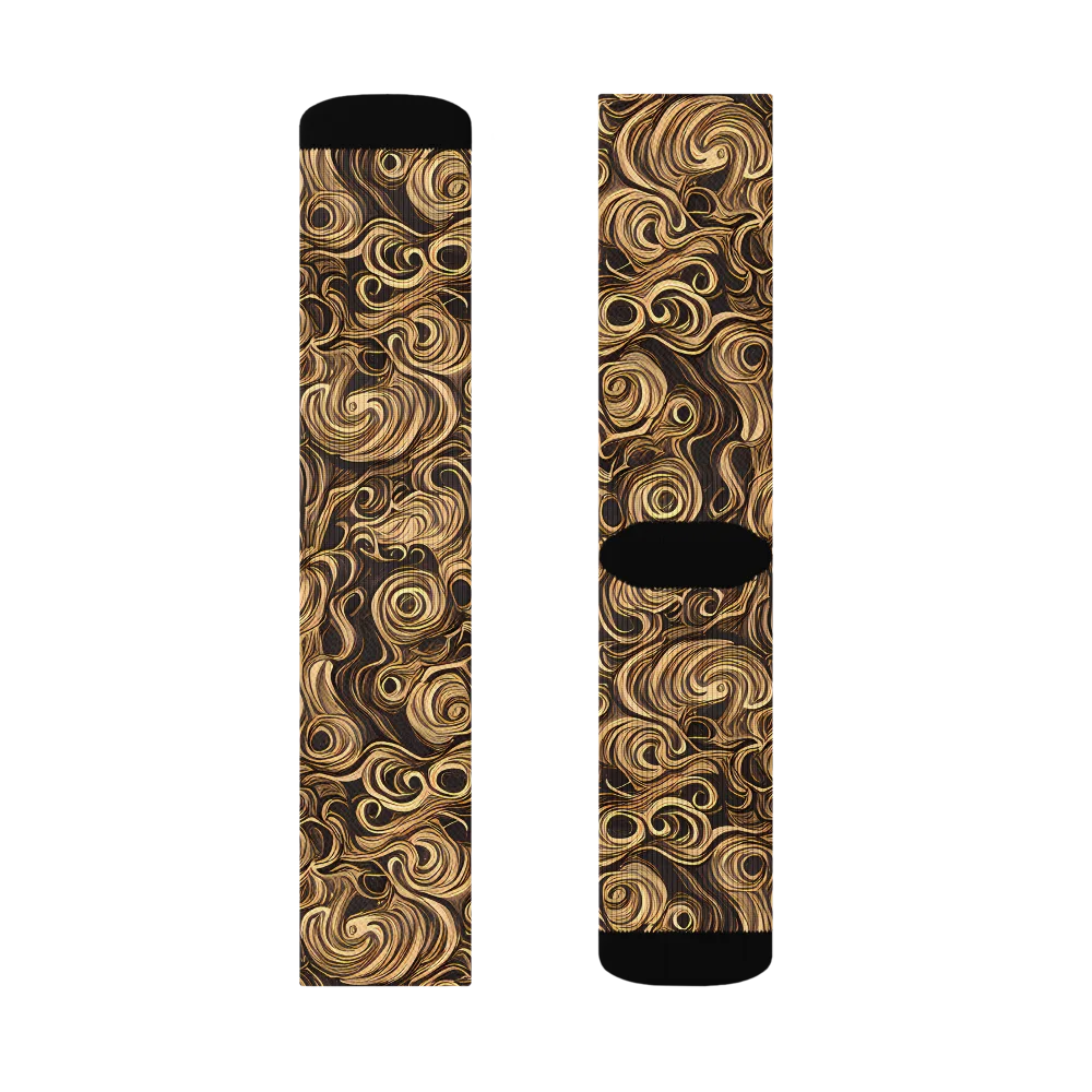 Amber Whirl on Socks — Left Sock