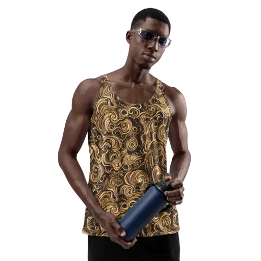 Amber Whirl on a Men's Tank Top