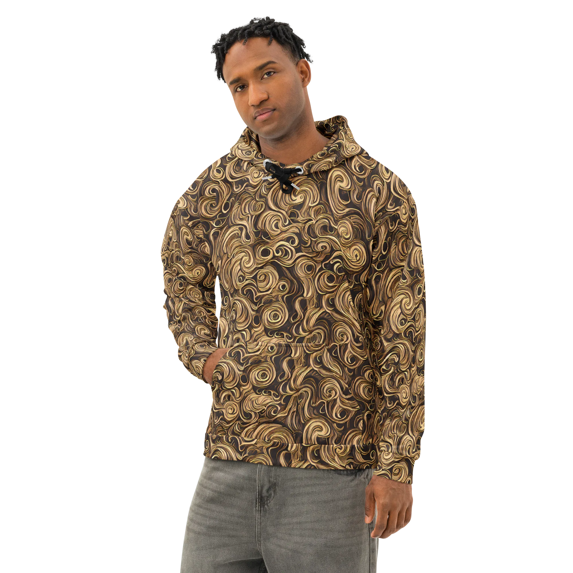 Amber Whirl on Cotton Hoodie — Left Front
