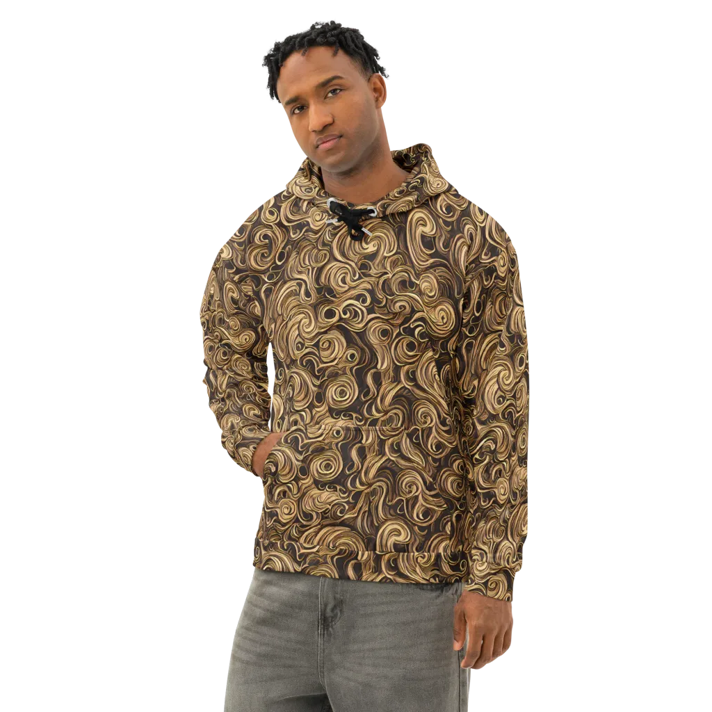 Amber Whirl on Cotton Hoodie — Left Front