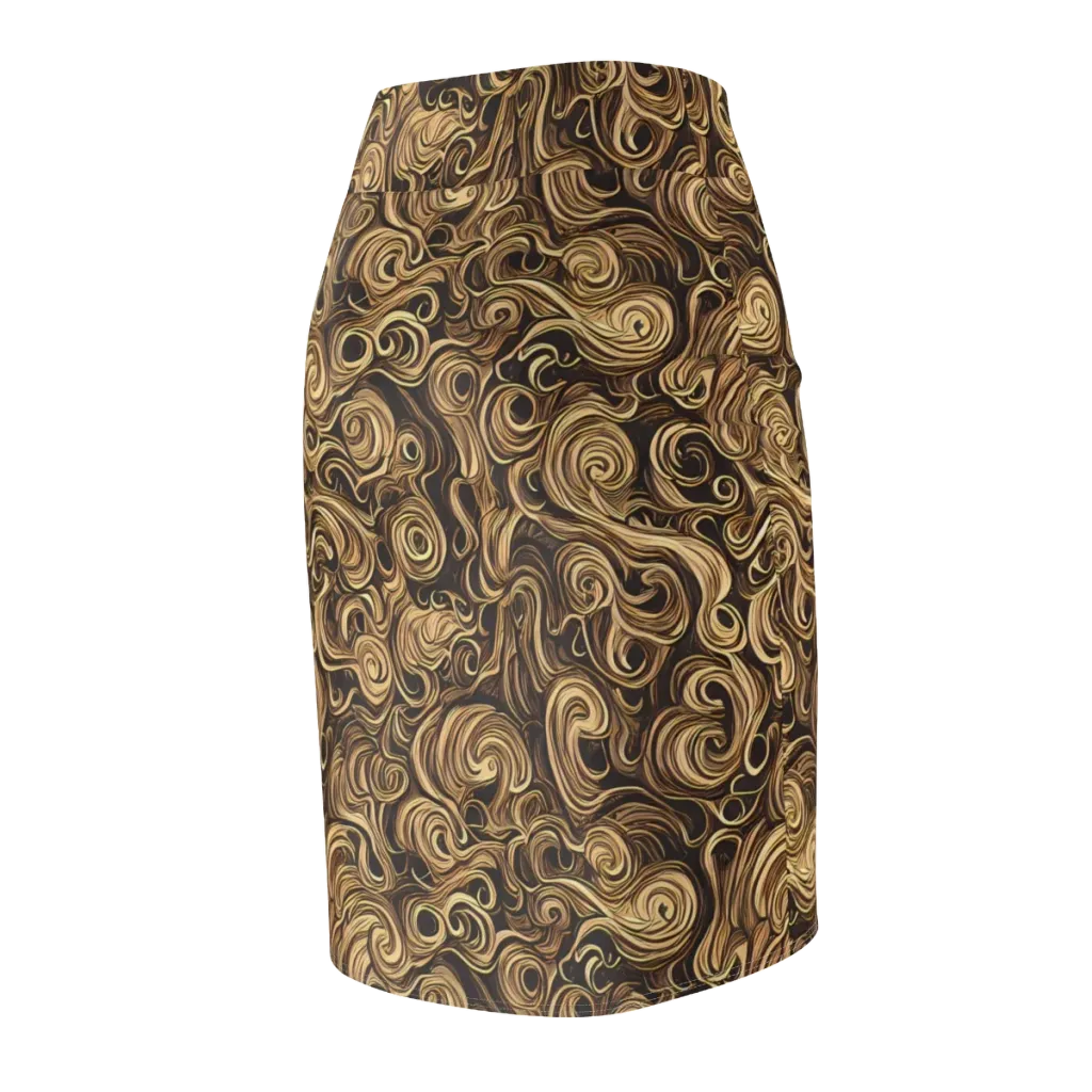 Amber Whirl on Pencil Skirt — Back Side