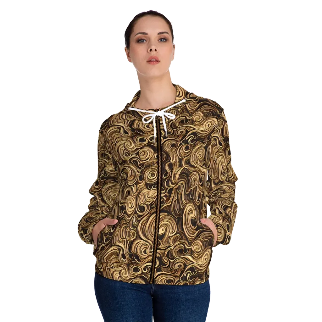 Amber Whirl on Women's Full-Zip Hoodie — Front On Person
