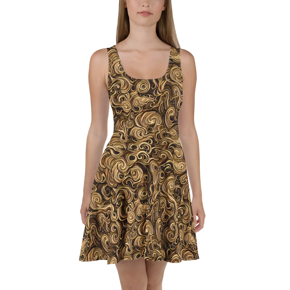 Amber Whirl on Skater Dress — Front
