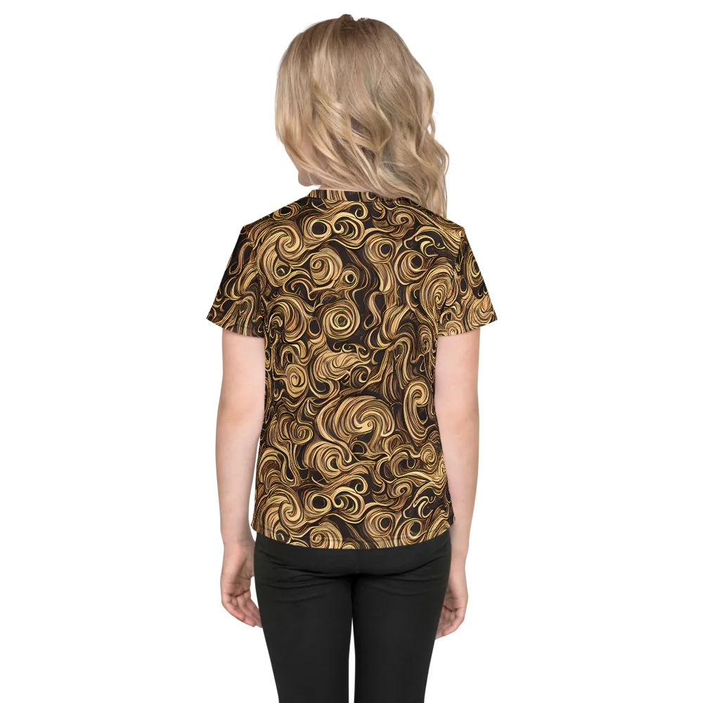 Amber Whirl on Kids Crew Neck T-Shirt — Back