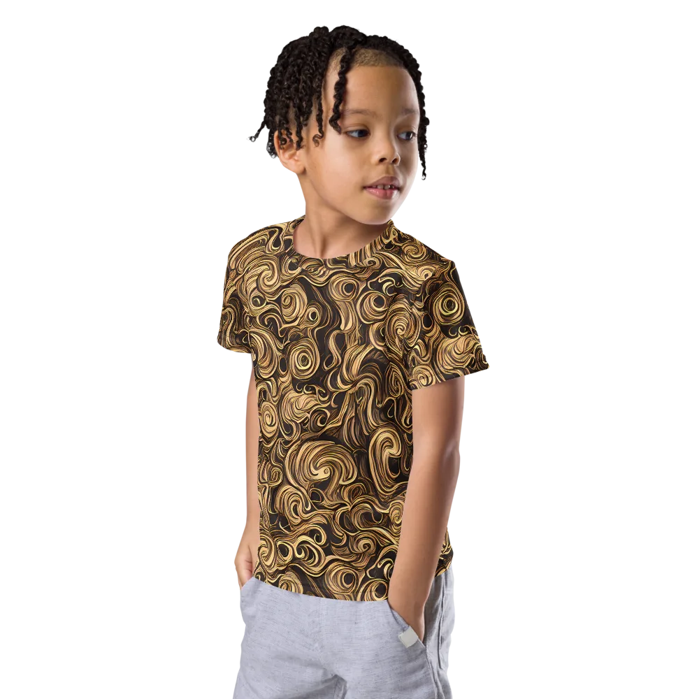 Amber Whirl on Kids Crew Neck T-Shirt — Left Front