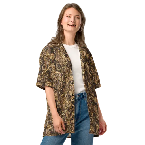 Amber Whirl on a Button Shirt