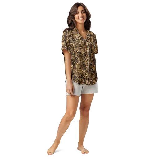Amber Whirl on a Women's Short Sleeve Pajama Top