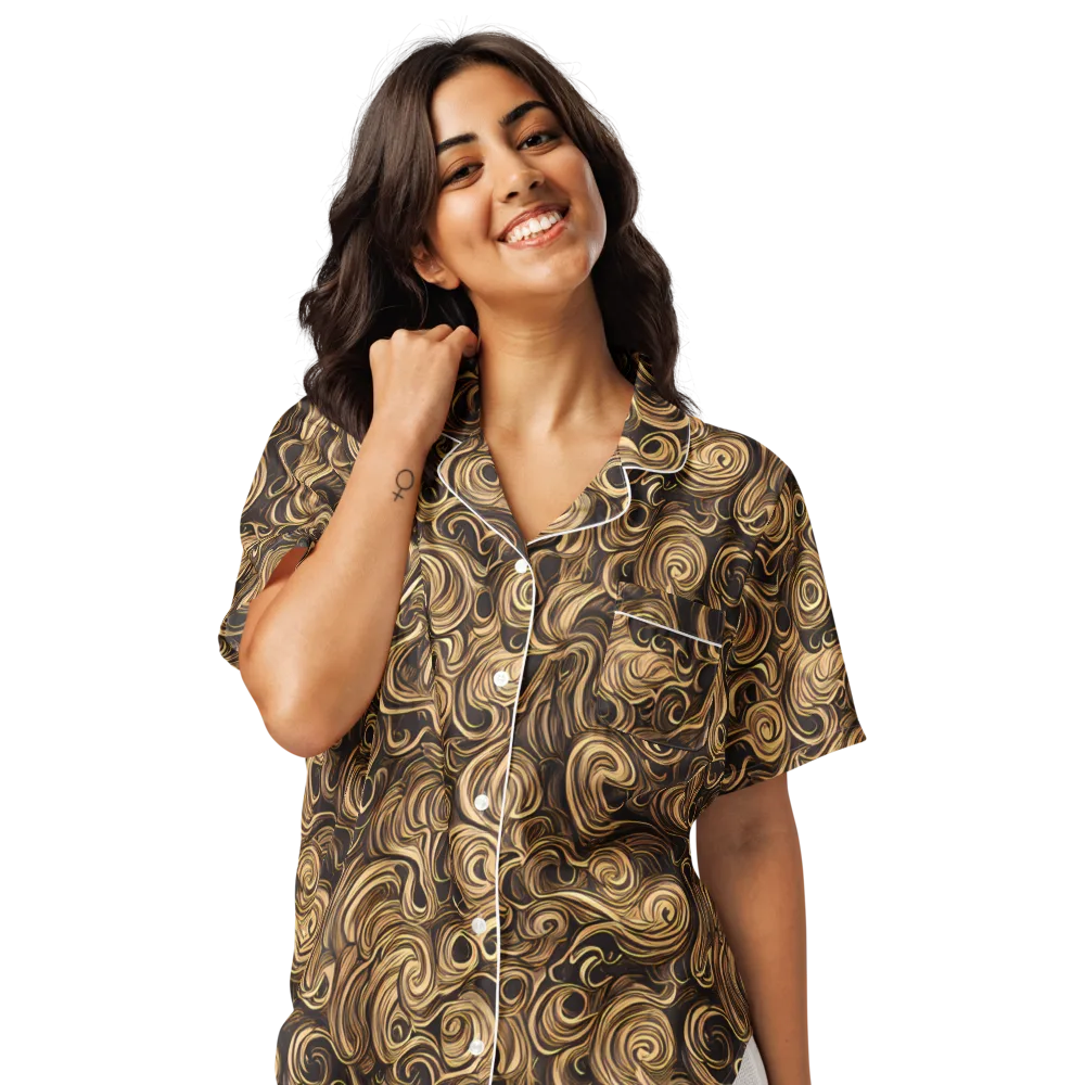 Amber Whirl on Women's Short Sleeve Pajama Top — Front