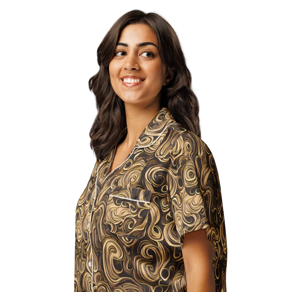 Amber Whirl on Women's Short Sleeve Pajama Top — Left Front