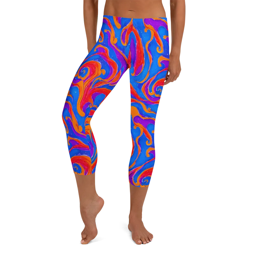 Kinetic Aura on Capri Leggings — Front