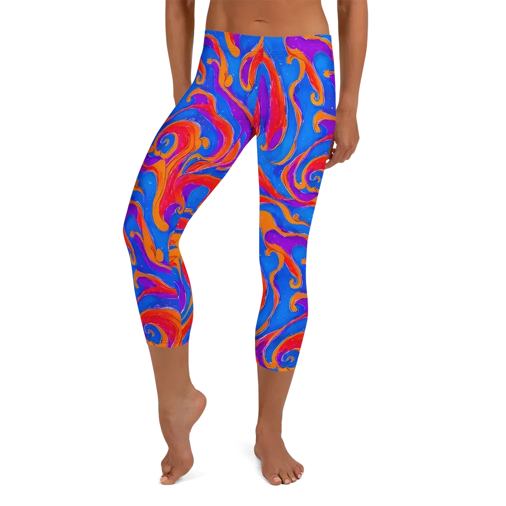 Kinetic Aura on Capri Leggings — Front