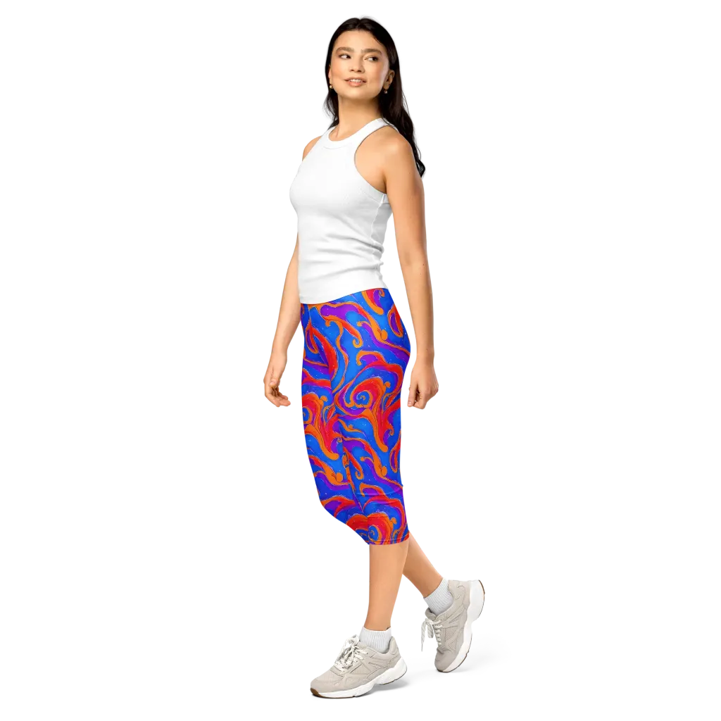 Kinetic Aura on Capri Leggings — Left Front