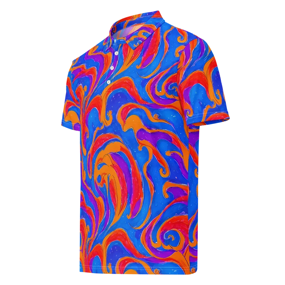 Kinetic Aura on Men's Slim Fit Polo Shirt — Left Front