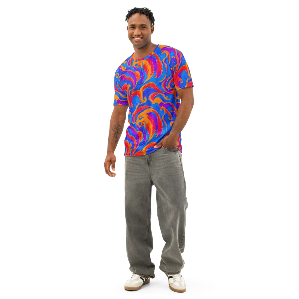 Kinetic Aura on Men's Cotton Crew Neck T-Shirt — Front