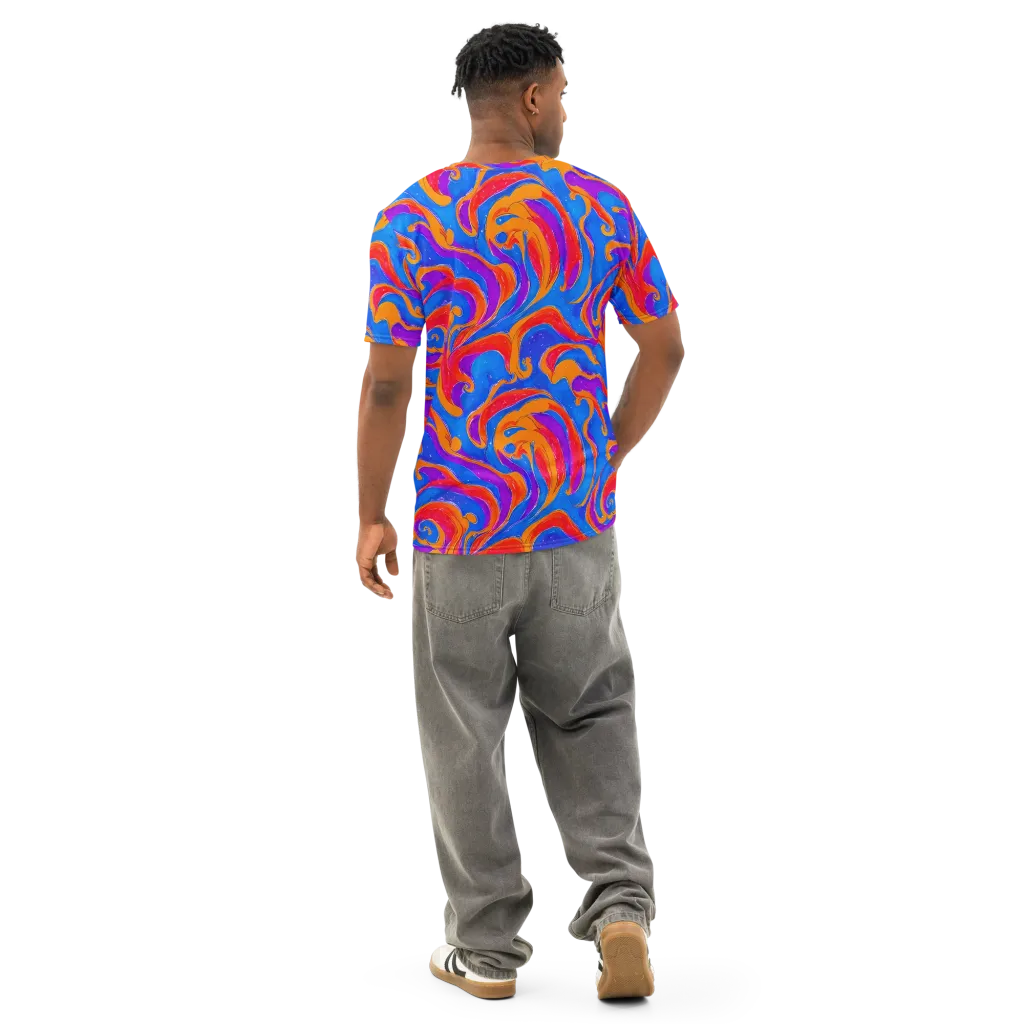 Kinetic Aura on Men's Cotton Crew Neck T-Shirt — Back