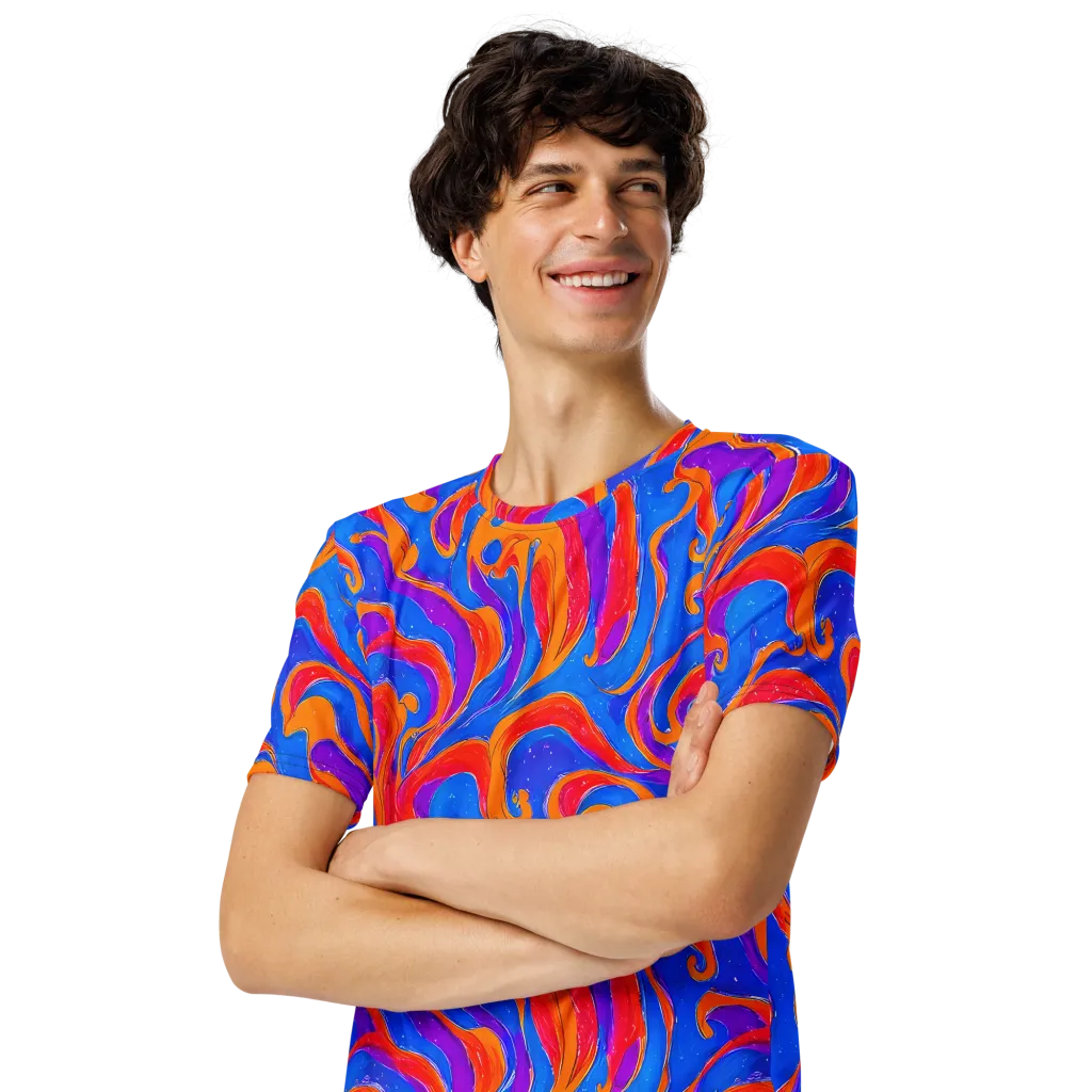 Kinetic Aura on Men's Crew Neck T-Shirt — Left Front