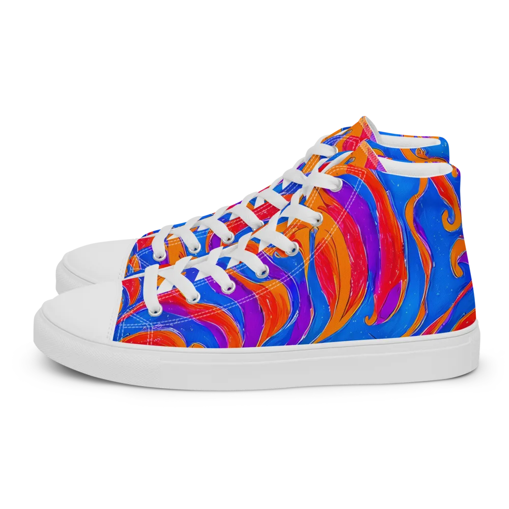 Kinetic Aura on Men's High Top Canvas Shoes — Left