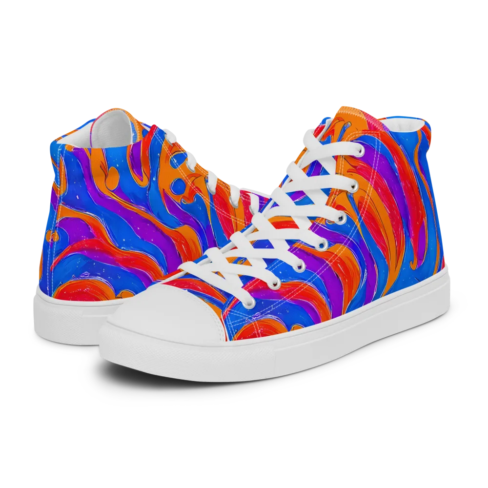Kinetic Aura on Men's High Top Canvas Shoes — Left
